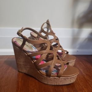 Strappy Cork Wedge Sandals